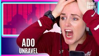 Who Is She?! | Ado - Unravel | Vocal Coach Reacts & Analysis