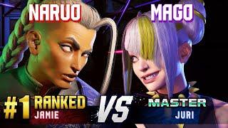 SF6 ▰ NARUO (#1 Ranked Jamie) vs MAGO (Juri) ▰ High Level Gameplay