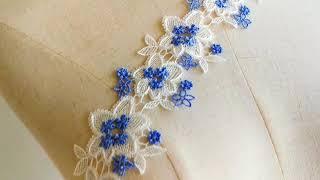 Embroidery Trims Europe Flower Pattern Ribbon Trim Lace 5.5cm - Chemical embroidery lace