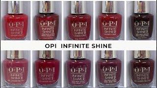 OPI Infinite Shine | Reds, Dark Reds [live swatch on real nails]