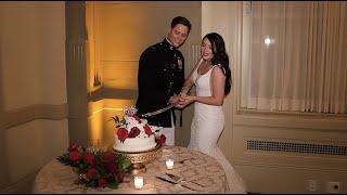 Marine couple uses SWORD to cut wedding cake - Richmond, VA Wedding