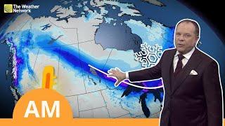 Canada's National Forecast: Winter Weather Travel Advisory as Snow Moves East | #WeatherAM