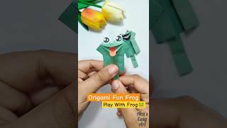 DIY Origami Fun Frog game making for kids @ArasEasyArt #diy #youtubeshorts #activity #cute #frog