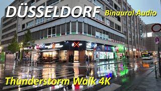 Düsseldorf Thunderstorm Walk 4K | August 2024