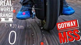 1 _ _ km range on a ELECTRIC UNICYCLE??? GotWay MSS (modded) RANGE TEST (2250Wh)