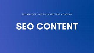 SEO Content - How to Optimize your Content For Users and Search Engines