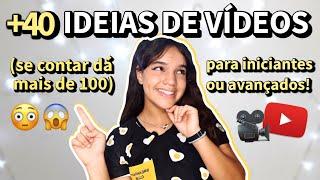 + DE 40 IDEIAS DE VÍDEOS PARA CRESCER NO YOUTUBE 2023 + 100 ideias de vídeo pra gravar no YouTube