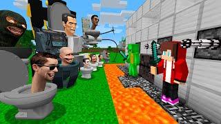 JJ and Mikey vs SKIBIDI TOILET ALL BOSSES ARMY Security House in Minecraft - Maizen