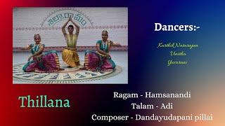 Hamsanandhi thillana by students of Natana Sangamam composed by Dandayudhapani pillai #thillana