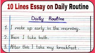 Daily Routine - 10 Lines Essay in English Writing l Essay Writing l Easy Learning With Aeni