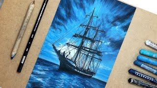 Oil Pastel Drawing 오일파스텔,크레파스로 풍경화 그리기 (색쓰는법 & 묘사꿀팁) [이사랑 E_SARANG]