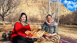 Rural Life in Iran: Cooking Crispy Vegetable Samosa Village Style