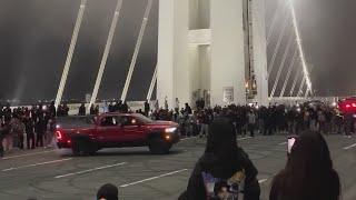 About 100 vehicles involved in overnight Bay Bridge sideshow