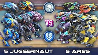 5 Juggernaut vs 5 Ares - Who wins? - CPC, DeathMatch Gamemode - Mech Arena