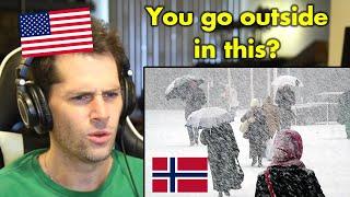 American Reacts to EXTREME Norwegian Winter