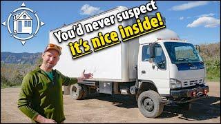 His affordable home hidden inside of a work truck?!