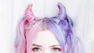 halloween devil horn hair tutorial | kayla hadlington