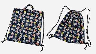 213 A simple drawstring backpack sewing tutorial | Sewing ideas to sell or give away