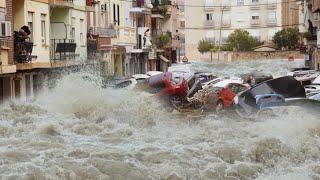 Spain paralyzed as multiple cities submerged after Valencia! Street flooded in Alicante and Murcia