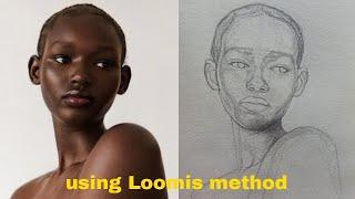 How to draw a portrait using Loomis method