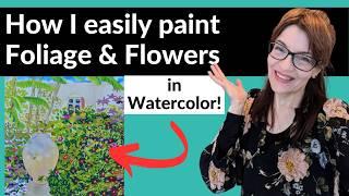 How to Paint a Tangle of Flowers and Foliage! (Watercolor Garden)