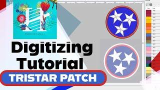 Digitizing Tutorial - Hatch 3 - Tristar Patch Design - Creating Simple and easy designs for learning