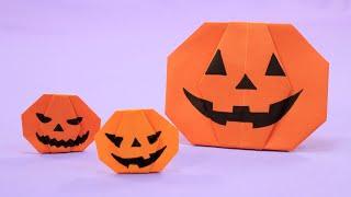 Оригами Тыква из бумаги на Хэллоуин / Origami pumkin / How to make origami pumkin