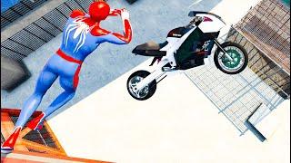 GTA 5 SPIDERMAN Ragdolls Motorcycle Fails 4k Compilation (GTA 5 Fails, Funny Moments/Ragdolls)