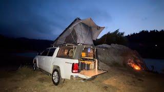 Caught in a storm - Camping Alone in Rain and Heavy Storm