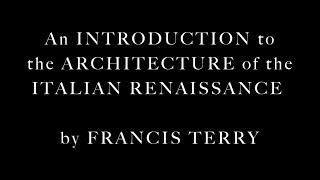 An Introduction to the Architecture of the Italian Renaissance