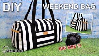 DIY Weekend Bag 빅사이즈 가방만들기 | How to make a duffel bag travel bag - sewing tutorial [sewingtimes]