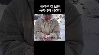 귀여운걸 보면 폭력적으로 변한다 #눈 #눈싸움 #브이로그 #채널불독