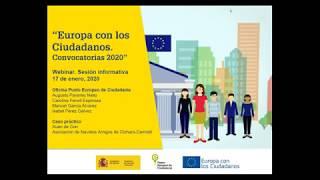 Webinar 'Europa con los Ciudadanos. Convocatorias 2020'