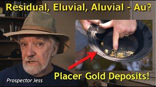 Residual, Eluvial and Alluvial Placer Gold Prospecting