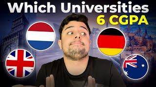 Universities that give SCHOLARSHIPS to students with 6 CGPA in Every Country