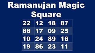 Ramanujan Magic Square|| Mathematics by Vikas Srivastava||