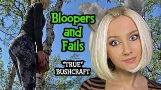 BUSHCRAFT BLOOPERS AND FAILS #3 | girl in the forest | funny moments