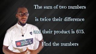 Word Problem Leading to Simultaneous Equations