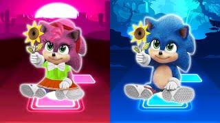 Baby Amy Vs Baby Sonic | Tiles Hop Edm Rush !!