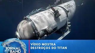 Novas imagens mostram partes de submersível Titan, que implodiu em 2023 | Jornal da Band