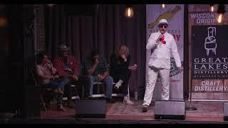 Comedian Ryan Mason as Rocky Rococco, Milwaukee Record Roast of Milwaukee 2024 Milwaukee Comedy Fest