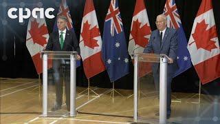 Defence Minister Bill Blair and Australian counterpart Richard Marles comment after meeting