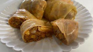 Armenian Vegetarian Sour Cabbage Rolls - Pasuts Tolma