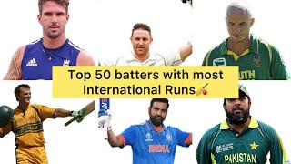 Top 50 batsmen with the most international runs | HDB TV