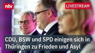 LIVE: Vorstellung des Koalitionsvertrags zwischen CDU, SPD und BSW in Thüringen