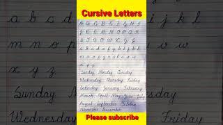 " Cursive letters A to Z " || #alphabet #font #cursive #abcd #writing #art #calligraphy #shorts