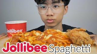 Jollibee Spaghetti with Jolly Crispy Chicken *Fast Paced | N.E Let's Eat