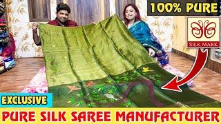 100% Pure Silk Saree, Tussar, Gheecha Saree Manufacturer  & Exclusive Collection With Silk Mark