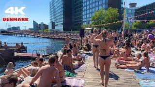 Don't Miss  Kalvebod Brygge Harbour Bath Beach walking Tour | Copenhagen Denmark | July 2023 [4k]