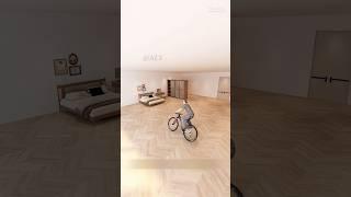 The rented room was converted into a lecturer's house || 3D animation || #shorts #homedesign